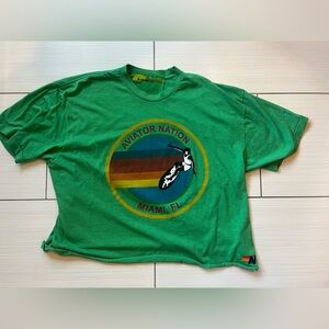 AVIATOR NATION HAIGHT ASHBURY BOYFRIEND TEE - KELLY GREEN